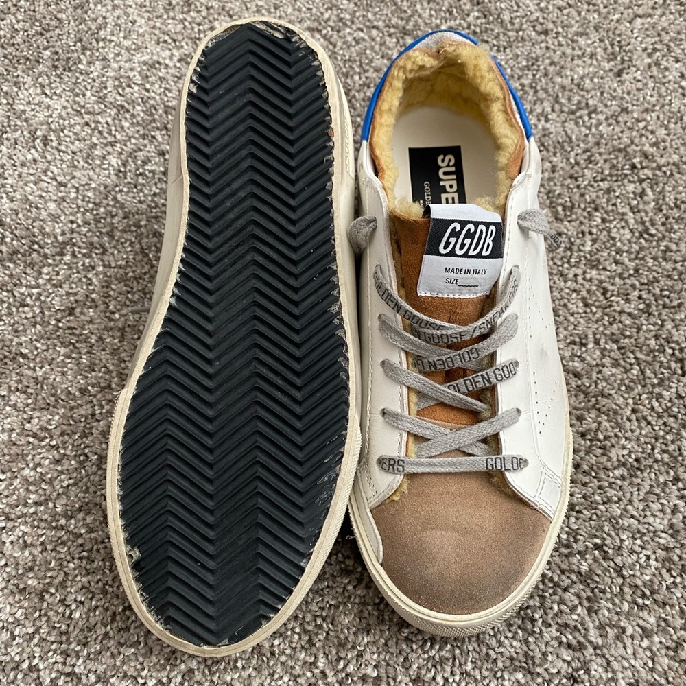 Super-Star with shearling lining and perforated star